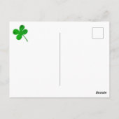 Groene Geluksdriebladeren Briefkaart (Achterkant)