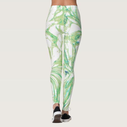 Groene gemarmerde Leggings (Achterkant)