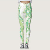 Groene gemarmerde Leggings (Voorkant)