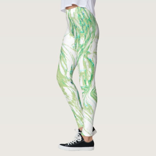 Groene gemarmerde Leggings (Links)