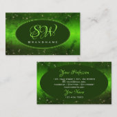 Groene gemarmerde patroonkoepelaar Glitter Stars M Visitekaartje (Voorkant / Achterkant)