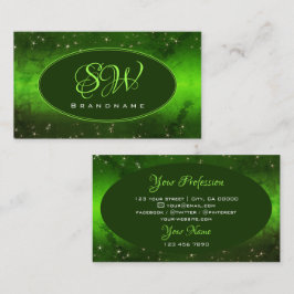 Groene gemarmerde patroonkoepelaar Glitter Stars M Visitekaartje