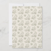 Groene gemerkte vintage bloemachtige bruiloft kaart (Achterkant)