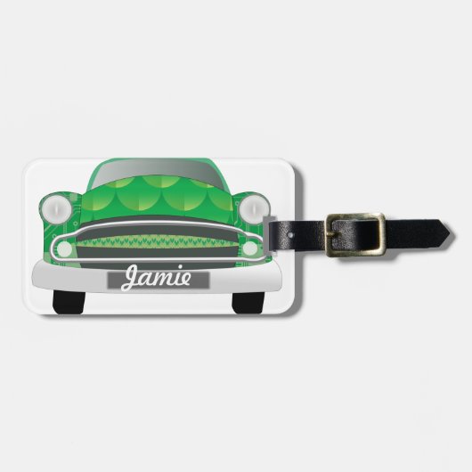 Groene gemiddelde van de geboorte van de auto-boog bagagelabel (Voorkant horizontaal)