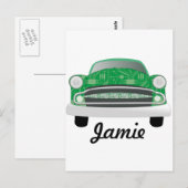 Groene gemiddelde van de geboorte van de auto-boog briefkaart (Voorkant / Achterkant)