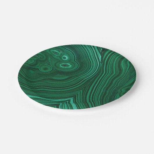 Groene gemstone malachite papieren bordje (Gekanteld)