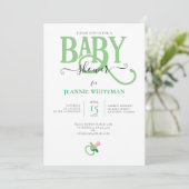 GROENE GENDERNEUTRALE BABY SHOWER MET PACIFIER KAART (Staand voorkant)