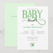 GROENE GENDERNEUTRALE BABY SHOWER MET PACIFIER KAART (Voorkant / Achterkant)