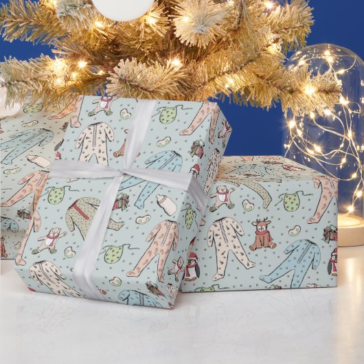 Groene genderneutrale winterkerst cadeaupapier (Feestdagen)