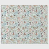 Groene genderneutrale winterkerst cadeaupapier (Vlak)
