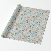 Groene genderneutrale winterkerst cadeaupapier (Uitgerold)