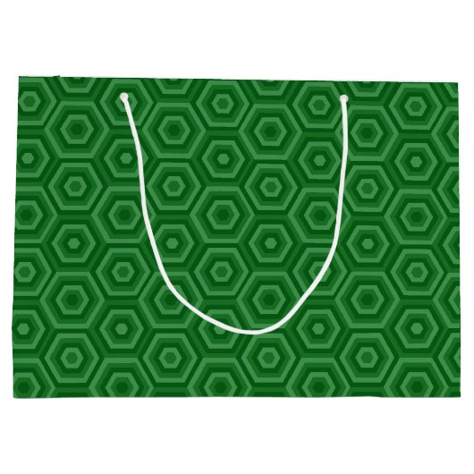 Groene geneste hexagons grote cadeautas (Achterkant)