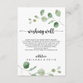 Groene genot eucalyptus bruiloft goed wensen informatiekaartje (Voorkant)
