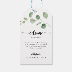 Groene genot eucalyptus bruiloft welkom cadeaulabel