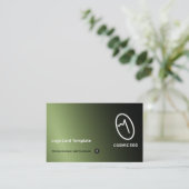 Groene Geoglyph Cosmic Egg Symbol Logo Visitekaartje (Staand voorkant)