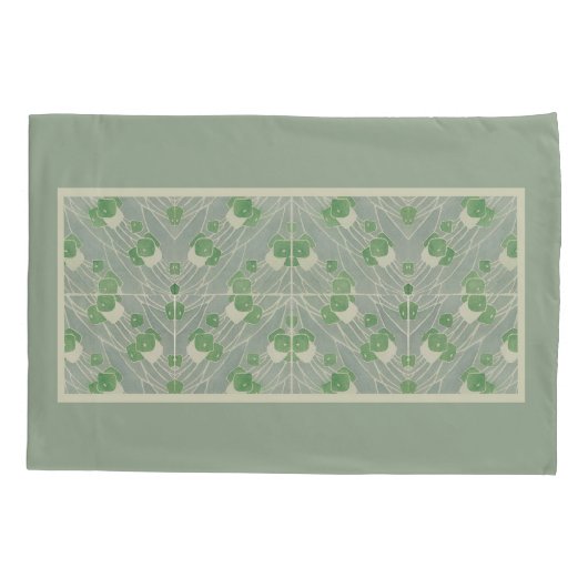 Groene geometrie 1915 Hannah Borger Overbeck Kussensloop (Achterkant)