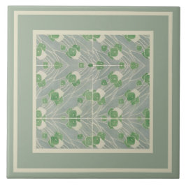Groene geometrie 1915 Hannah Borger Overbeck Tegeltje