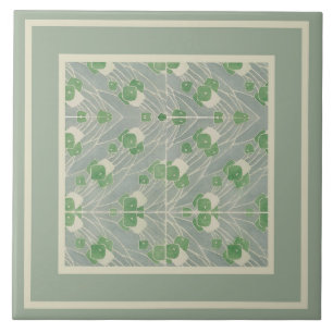 Groene geometrie 1915 Hannah Borger Overbeck Tegeltje