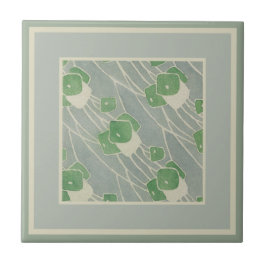 Groene geometrie 1915 Hannah Borger Overbeck Tegeltje