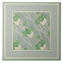 Groene geometrie 1915 Hannah Borger Overbeck Tegeltje
