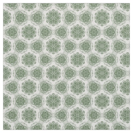 Groene Geometrie Mandala Stof (Swatch)