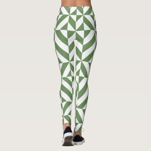 Groene geometrisch leggings (Achterkant)