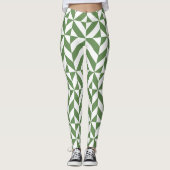 Groene geometrisch leggings (Voorkant)