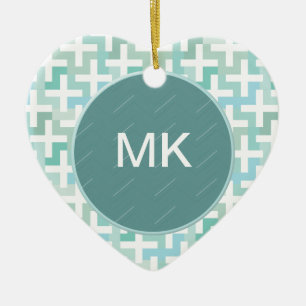 Groene Geometrisch van Seafoam Keramisch Ornament