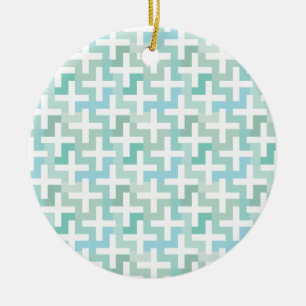 Groene Geometrisch van Seafoam Keramisch Ornament
