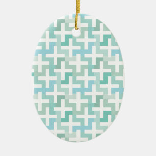 Groene Geometrisch van Seafoam Keramisch Ornament