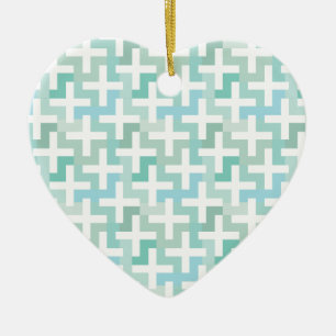 Groene Geometrisch van Seafoam Keramisch Ornament