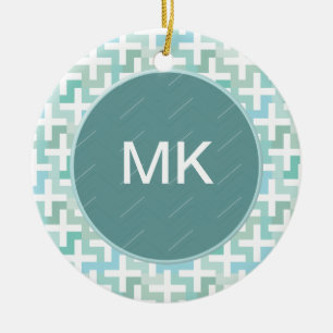 Groene Geometrisch van Seafoam Keramisch Ornament