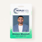 Groene geometrische aangepaste ID-badge voor werkn Badge (Voorkant)