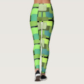 Groene Geometrische Abstracte Vorm Leggings (Achterkant)