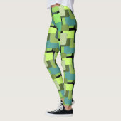 Groene Geometrische Abstracte Vorm Leggings (Links)