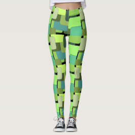 Groene Geometrische Abstracte Vorm Leggings