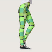 Groene Geometrische Abstracte Vorm Leggings (Rechts)