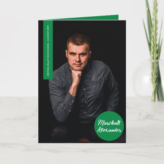 Groene geometrische Afstuderen Fotouitnodiging (Voorkant)