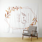 Groene geometrische baby shower foto achtergrond wandkleed (In Situ (horizontaal))