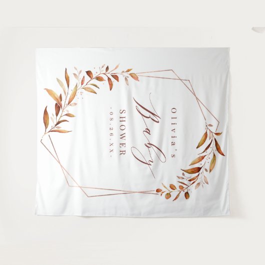 Groene geometrische baby shower foto achtergrond wandkleed (Voorkant (horizontaal))