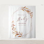 Groene geometrische baby shower foto achtergrond wandkleed (Voorkant)