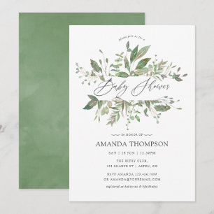 Groene Geometrische Baby Shower Kaart