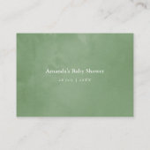 Groene geometrische babyshower luierraffle informatiekaartje (Achterkant)