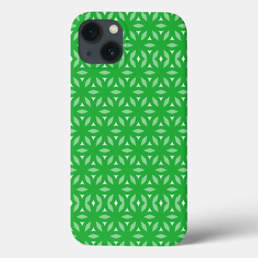 Groene Geometrische Bloemen Abstract Case-Mate iPhone Case (Achterkant)