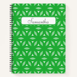 Groene Geometrische Bloemen Abstract Notitieboek