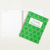 Groene Geometrische Bloemen Abstract Planner (Display)
