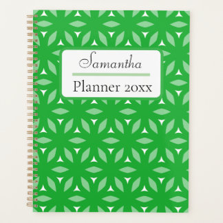 Groene Geometrische Bloemen Abstract Planner