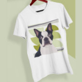 Groene Geometrische Boston Terrier Hond T-shirt