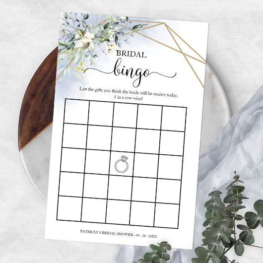 Groene Geometrische Bruiloft Bingo Flyer