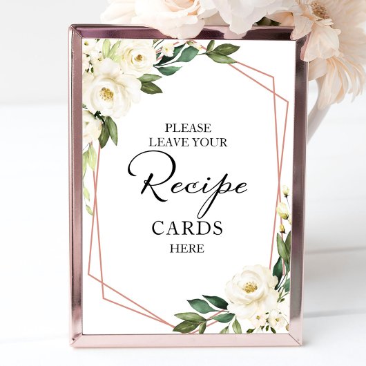 Groene Geometrische Bruiloft Recept Kaarten Bord Poster